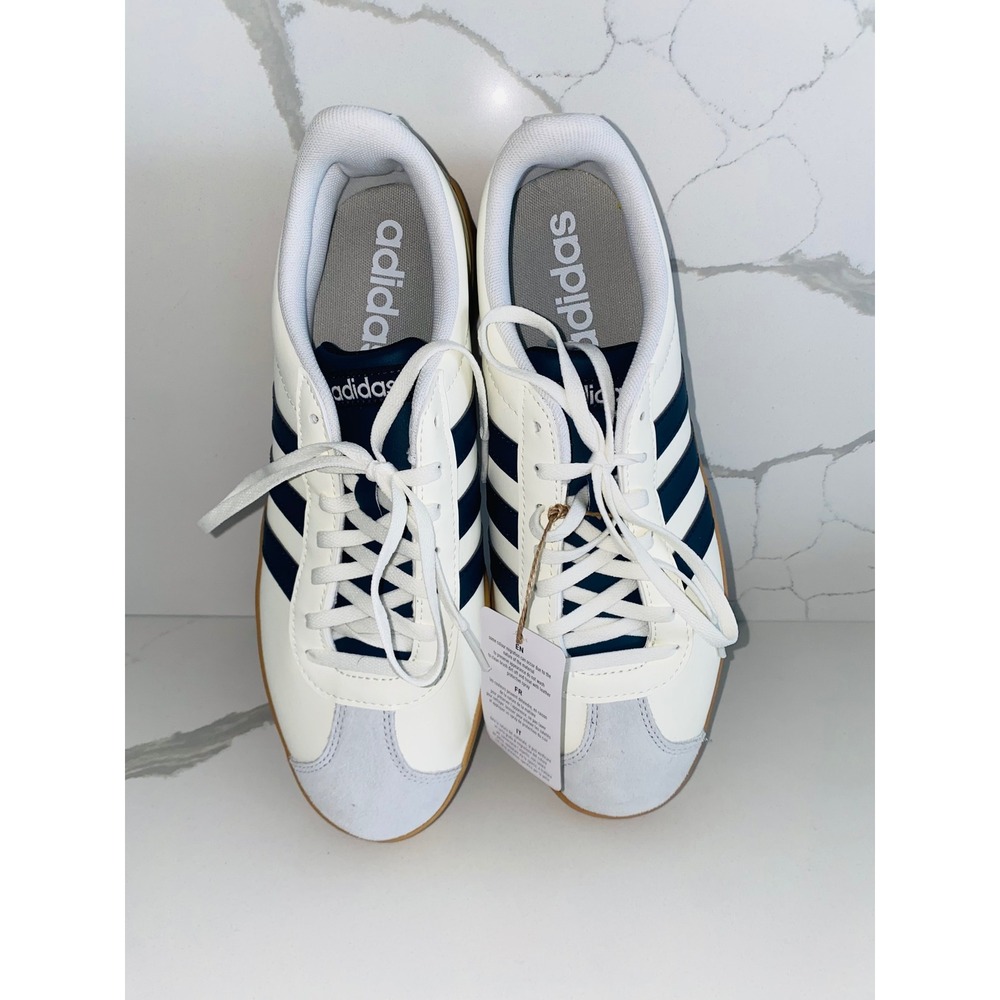 Adidas VL Court Base Men Casual Sneakers White Gum Sole Low Top‎ Lace Up Size 10